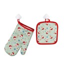 Christmas Kitchen Oven Glove with Mat 2 pcs 5