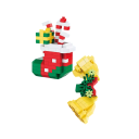 Christmas Micro Building Set Socks with Gifts 40 x 22 x 56 mm and Christmas Bells 24 x 32 x 78 mm DIY Assembly Blocks 250 pcs Table Decoration for Winter Atmosphere 1