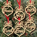 Christmas Ornaments with Inscription 6 pcs 1