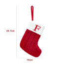Christmas Red Stocking 15 x 25.7 cm with White Trim and Hanging Cord Embroidered Letter F Fireplace Tree Gift Decoration 2