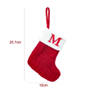 Christmas Red Stocking 15 x 25.7 cm with White Trim and Hanging Cord Embroidered Letter M Decoration for Fireplace Tree or Gift 2