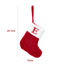 Christmas Red Stocking 15 x 25.7 cm with White Trim and Hanging String Embroidered Letter E Decoration for Fireplace Tree or Gift 2