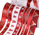 Christmas Ribbon 1 cm x 5 m Printed Polyester Ribbon for Gift Wrapping, Decorations, Cakes, Bouquets, Christmas Decor, Crafting and DIY Projects 6
