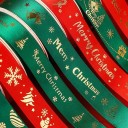 Christmas Ribbon 2 cm x 5 m Polyester Decorative Ribbon with Print Various Colours for Gift Wrapping, DIY Crafting, Cakes, Bouquets and Decoration 4