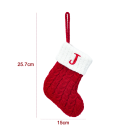 Christmas Stocking 15 x 25.7 cm Red Decoration with White Trim and Hanging String Embroidered Letter J Textile Ornament for the Holidays 2