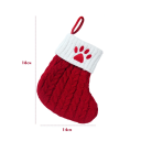 Christmas Stocking 15 x 25.7 cm Red Decoration with White Trim and Hanging String Embroidered Paw Print Christmas Ornament for the Home 2
