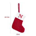 Christmas Stocking 15 x 25.7 cm Red Decorative Sock with White Trim and Hanging Loop Embroidered Letter N Christmas Decoration 2