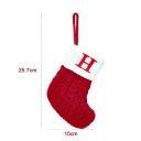 Christmas Stocking 15 x 25.7 cm Red Decorative Sock with White Trim and Hanging String Embroidered Letter H Christmas Decoration 2