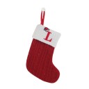 Christmas Stockings with Letters Knitted Red Socks with Initial Christmas Hanging Decorations Gift Stockings Christmas Hanging Socks 20 x 10 cm 12