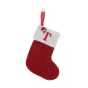 Christmas Stockings with Letters Knitted Red Socks with Initial Christmas Hanging Decorations Gift Stockings Christmas Hanging Socks 20 x 10 cm 20