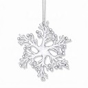 Christmas Tree Decoration Snowflake Six-Pointed Branched Transparent with Frosted Balls with Hanger Decoration for Christmas 6