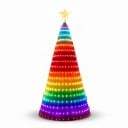 Christmas Tree LED Waterfall Lighting 2.4 m 256 LED RGB Music Synchronisation Application and Remote Control USB With Star for the Top 4