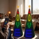 Christmas Tree Lighting LED Waterfall 1.8 m 400 LED RGB Custom Shapes in App Remote Control USB IP65 Rated with Star 5