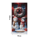 Christmas Vertical Banner 180 x 90 cm Two Snowmen Decorative Hanging Polyester Banner for Wall or Door Christmas Interior Decoration 2