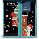 Christmas Window Stickers Reusable Santa and Snowman by the Chimney Merry Christmas and Welcome Red Door Decoration 6