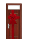 Χριστουγεννιάτικη κόκκινη οργανζέ κορδέλα 50 x 40 εκ. Κορδέλα 4,2 x 2 μ. Κρεμαστή διακόσμηση για πόρτες Έτοιμη κορδέλα από μη υφασμένο ύφασμα για γάμο και νέο έτος 3