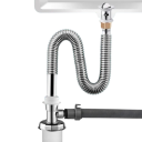 Chromed T-Junction for Washing Machine Floor Drain, Universal Hose Adapter for Dishwasher and Waste Disposer, Gravity Flushing 3