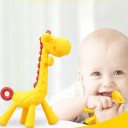 Chupeta de silicone em forma de girafa 12 cm Chupeta macia para bebés Sem BPA Silicone alimentar Amigável para as gengivas 3