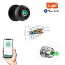 Chytrý dveřní zámek s otiskem prstu Bluetooth USB-C Tuya aplikace elektronická klika s mechanickým klíčem pro domácnost 4