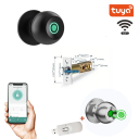 Chytrý dveřní zámek s otiskem prstu Bluetooth WiFi USB-C Tuya aplikace elektronická klika s gateway a klíčem pro domácnost 4