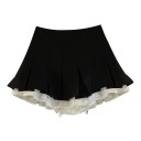 Čierna mini sukňa s volánikmi Skladaná krátka sukňa do A Elegantná áčková sukňa pre ženy Štýlová dámska móda Letné oblečenie 1
