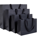 Čierna papierová darčeková taška 32 x 25 x 11 cm Kartónová pevná taška na oblečenie darčeky módne balenie s držadlami Elegantný matný dizajn 2