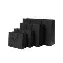 Čierna papierová darčeková taška 32 x 25 x 11 cm Kartónová pevná taška na oblečenie darčeky módne balenie s držadlami Elegantný matný dizajn 5