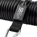 Čierna sada odporových lán na silový tréning 250 lb s piatimi gumami po 50 lb s karabinami a rukoväťami aj členkovými popruhmi a kotvou do dverí 3