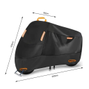 Čierny outdoorový vodeodolný kryt na motocykel 200 x 90 x 100 cm Ochranný poťah proti dažďu prachu a UV žiareniu Elastický obal na motorku 2