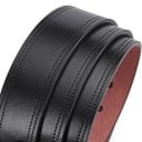 Čierny pánsky opasok z pravej kože 3,8 cm Elegantný kožený opasok do nohavíc s klasickou kovovou prackou Štýlový doplnok pre každodenné 4