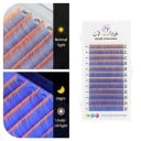 Cilindrice colorate UV strălucitoare individuale false cu curbura C 8–14 mm grosime 0,07 mm Gene adezive neon pentru extensii 9