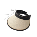 Cilindro de palha com proteção UV 57–60 cm Chapéu de sol exterior para adultos Estilo informal Proteção solar Primavera Verão Outono 13