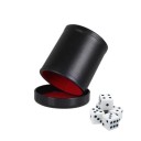 Cilindro per lanciare dadi con coperchio Set di 6 dadi in tubo Bicchiere da viaggio per dadi per giochi Yahtzee Poker Divertimento in famiglia 5