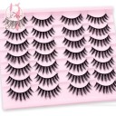 Cils artificiels 14 paires pour un allongement naturel des cils Cils faux 3D volumineux Cils artificiels autocollants 11