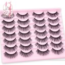 Cils artificiels 14 paires pour un allongement naturel des cils Cils faux 3D volumineux Cils artificiels autocollants 2