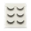 Cils artificiels en lot de 3 paires Cils autocollants 3D au look naturel Cils faux réutilisables avec bande complète 2