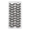 Cils artificiels volumineux 10 paires Faux cils 3D auto-adhésifs noirs Ensemble de cils allongeants 2
