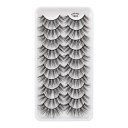 Cils artificiels volumineux 10 paires Faux cils 3D auto-adhésifs noirs Ensemble de cils allongeants 3