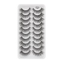 Cils artificiels volumineux 10 paires Faux cils 3D auto-adhésifs noirs Ensemble de cils allongeants 4