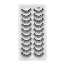 Cils artificiels volumineux 10 paires Faux cils 3D auto-adhésifs noirs Ensemble de cils allongeants 6