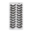 Cils artificiels volumineux 10 paires Faux cils 3D auto-adhésifs noirs Ensemble de cils allongeants 9