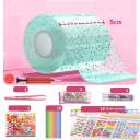 Cinta adhesiva de doble cara de nano-gel inflable DIY 1 m x 5 cm Cinta de colores estirable y a prueba de agua con purpurina y accesorios 7