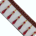 Cinta con flecos de cuentas de cristal 11 cm x 1 m Cinta decorativa de poliéster con cuentas para adornar vestidos, prendas y accesorios 1