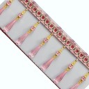 Cinta con flecos de cuentas de cristal 11 cm x 1 m Cinta decorativa de poliéster con cuentas para adornar vestidos, prendas y accesorios 3