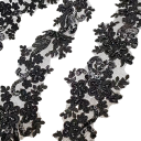 Cinta de encaje bordada con lentejuelas y cuentas 6 cm x 91 cm Encaje decorativo de poliéster para adornar vestidos y decoraciones de bodas 1