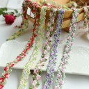 Cinta de flores de encaje de 2 cm x 90 cm, cinta decorativa fina de encaje vintage para decoración de bodas, cinta decorativa para regalos y manualidades, hecha a mano 1