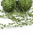 Cinta de hojas artificiales de 10 m, cinta decorativa verde para arreglos florales, coronas, decoraciones de boda y temporada, manualidades. 1