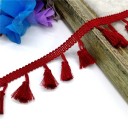 Cinta decorativa de algodón con flecos 4,5 cm longitud 182 cm Borde textil decorativo con flecos para coser decoraciones de textil para el hogar y manualidades 12