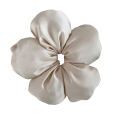 Cinta para el cabello de satén con flores 1 unidad Goma para el cabello de un solo color para coleta y moño Accesorio de moda elegante para peinados diarios Poliéster 5