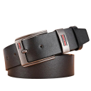 Cinto de pele para homem em pele genuína Largura 3,8 cm Cinto elegante com fivela metálica Cinto de pele ajustável Estilo clássico 6